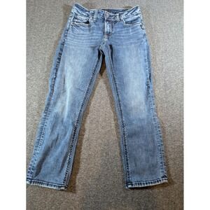 Silver Jeans Elyse Capri‎ Womens Tag 25X23.5 - Midrise Stretch Med Wash Crop